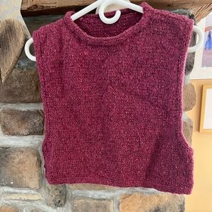Hand knit wool vest.